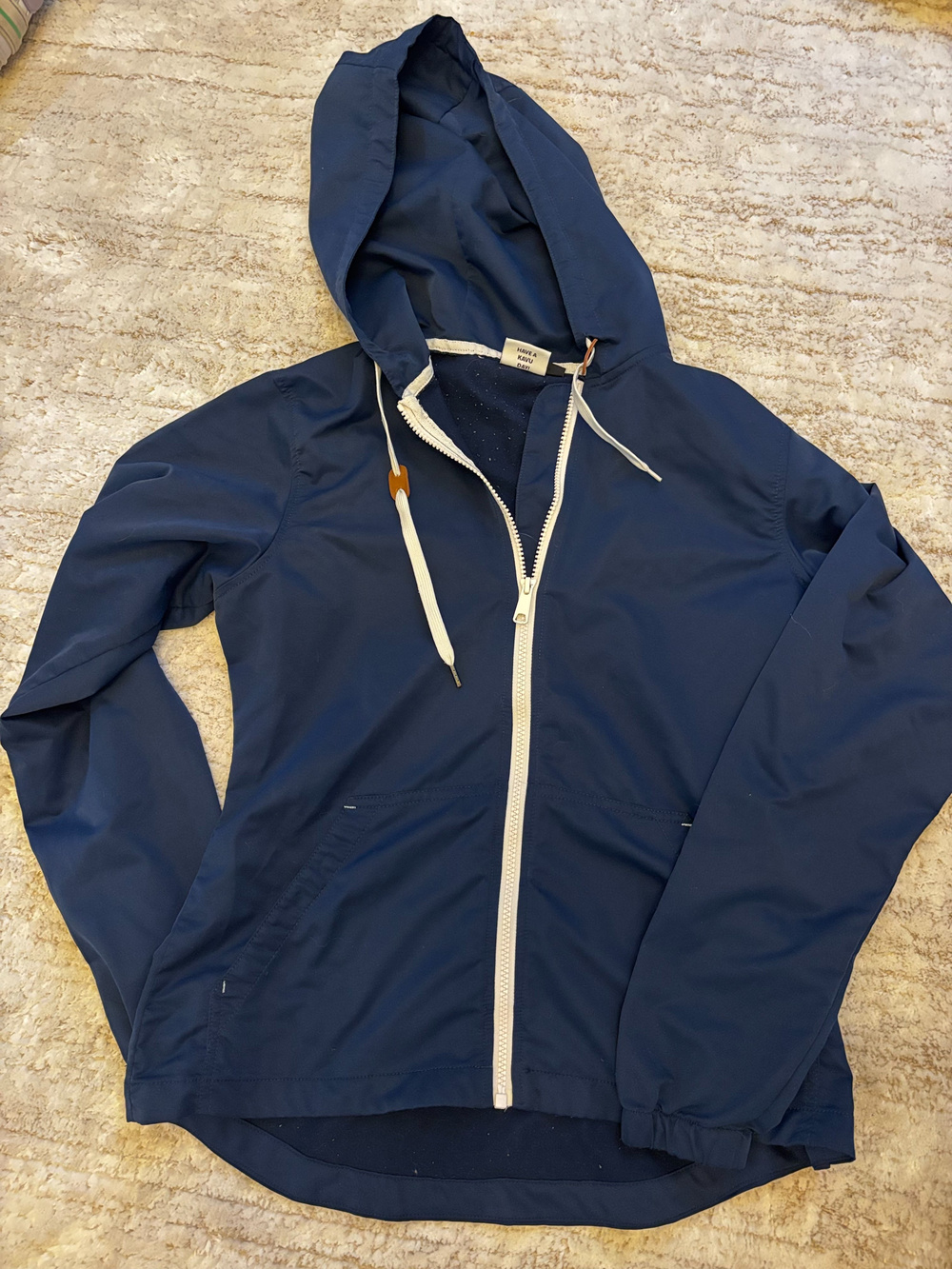 Kavu Hooded Zip Jacket Navy Blue Lightweight Outdoor Size S